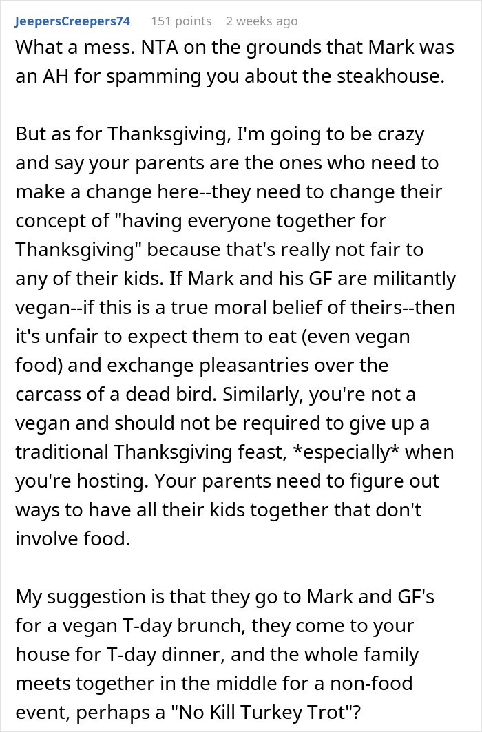 Militantly Vegan Man Tries To Ruin Possibly The Last Thanksgiving With The Whole Family Militantly Vegan Man Tries To Ruin Possibly The Last Thanksgiving With The Whole Family