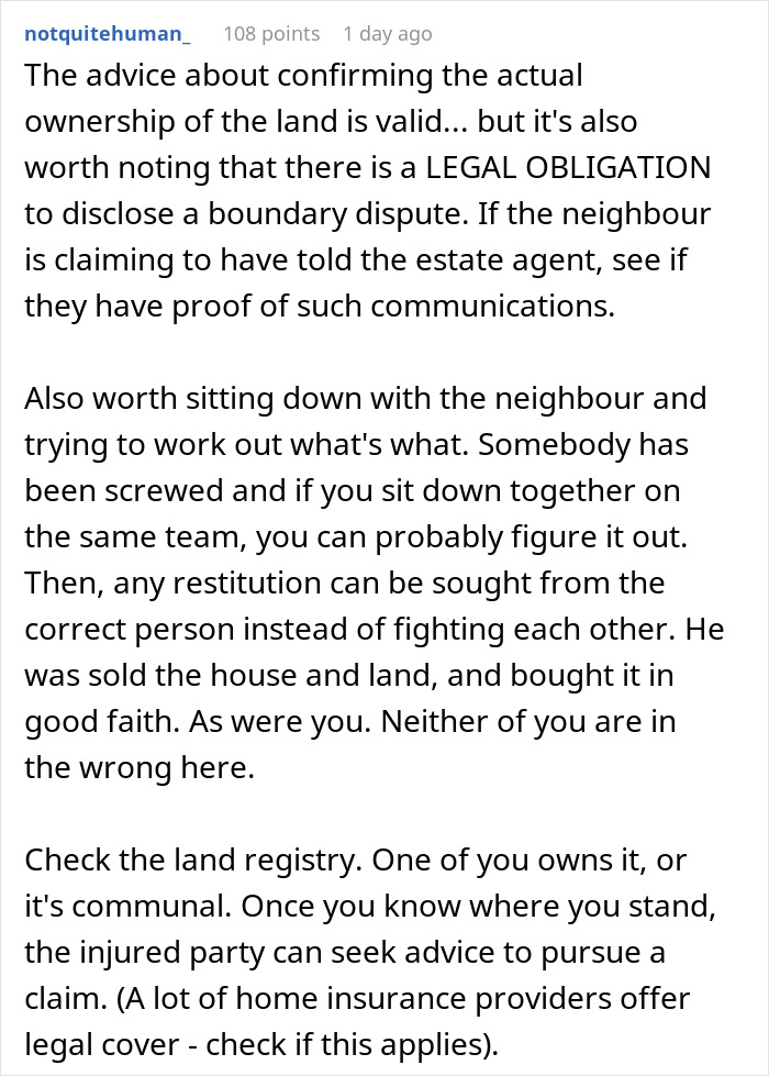 “I’ve Just Purchased A Maisonette, Neighbor Believes My Entire Garden Belongs To Him” “I’ve Just Purchased A Maisonette, Neighbor Believes My Entire Garden Belongs To Him”