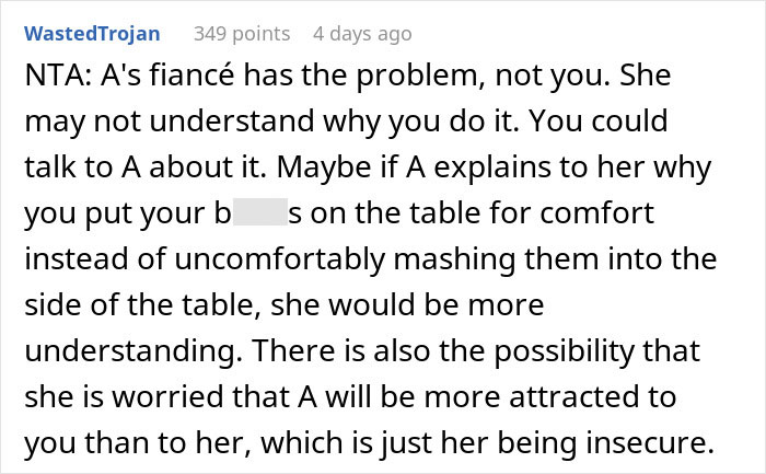 Woman Struggles With H-Cup Chest, Friend's Fiancee Explodes At Her For Putting It On The Table Woman Struggles With H-Cup Chest, Friend's Fiancee Explodes At Her For Putting It On The Table