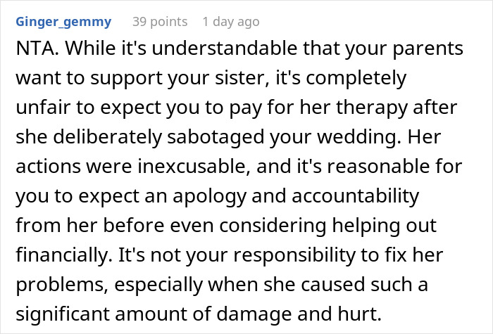 Woman Has A Disaster Of A Wedding Because Of Her Sister, Parents Don’t Get What’s The Issue Woman Has A Disaster Of A Wedding Because Of Her Sister, Parents Don’t Get What’s The Issue