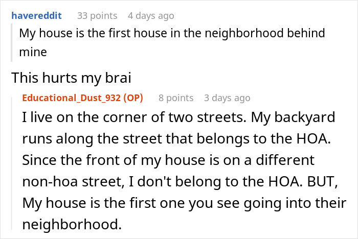 HOA Tries To Boss Around Man Who Doesn’t Belong To It, Regrets It When He Ruins Their View HOA Tries To Boss Around Man Who Doesn’t Belong To It, Regrets It When He Ruins Their View