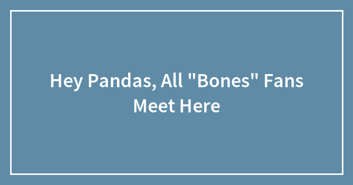 Hey Pandas, All “Bones” Fans Meet Here (Closed)