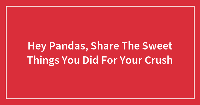 Hey Pandas, Share The Sweet Things You Did For Your Crush (Closed)