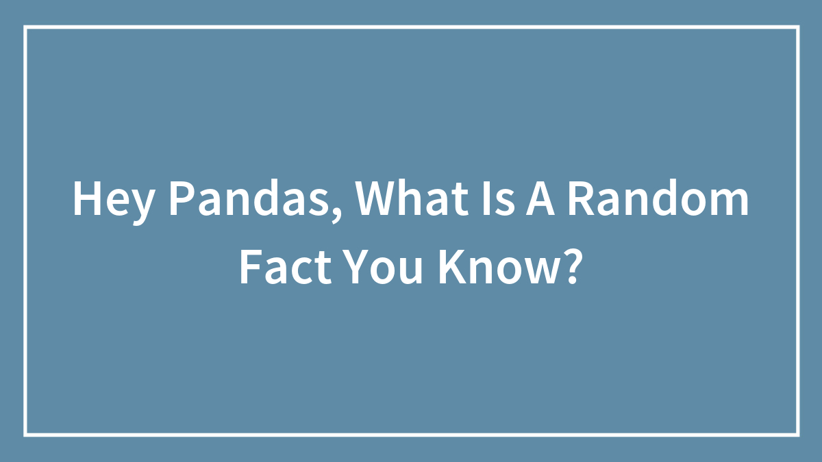 Hey Pandas, What Is A Random Fact You Know? (Closed)