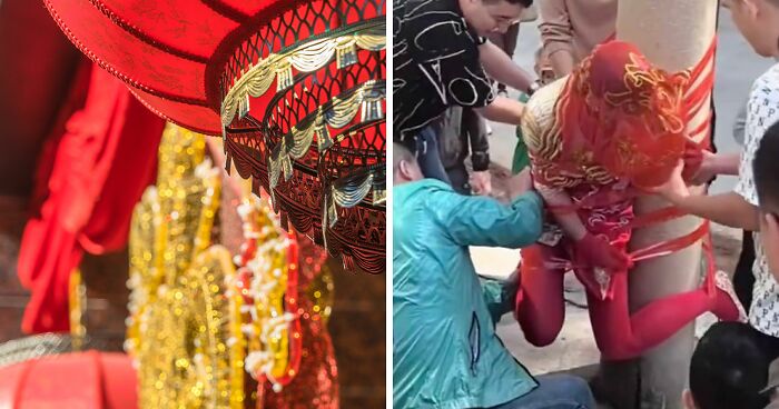Bride Taped To Phone Pole Sparks Heated Debate Over Wedding Hazing Customs