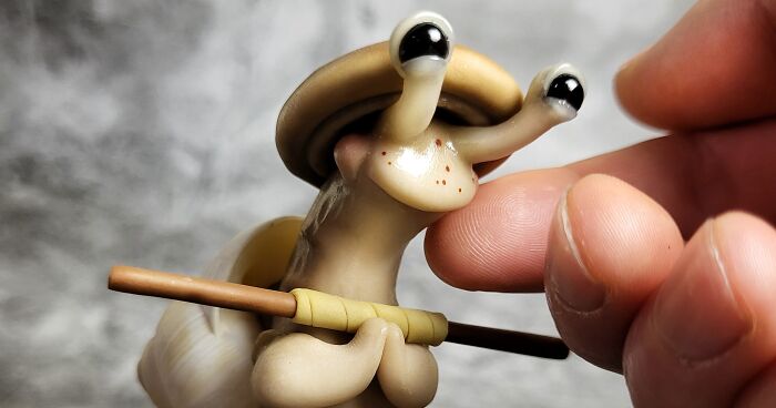 My Surreal Snail Creatures Created Using Real Snail Shells And Polymer Clay (5 Pics)