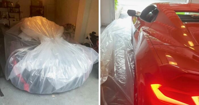 Man Roasted For Wrapping Brand-New Corvette In Plastic To Protect It From Hurricane Milton