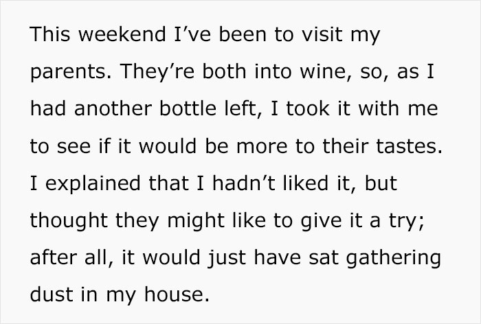 Dad Keeps Joking Daughter Give Him Horrible Wine As A “Gift”, She Finally Snaps, Causing Drama Dad Keeps Joking Daughter Give Him Horrible Wine As A “Gift”, She Finally Snaps, Causing Drama