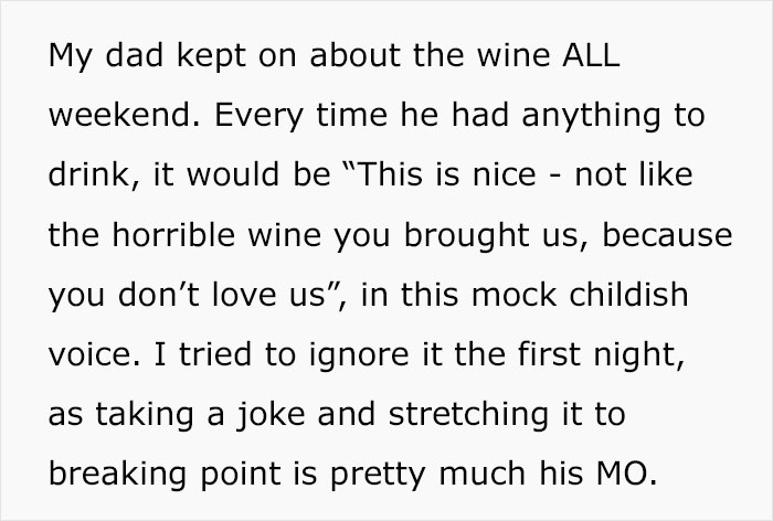 Dad Keeps Joking Daughter Give Him Horrible Wine As A “Gift”, She Finally Snaps, Causing Drama Dad Keeps Joking Daughter Give Him Horrible Wine As A “Gift”, She Finally Snaps, Causing Drama