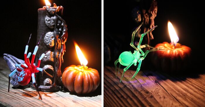 I Made Halloween Spider Figurines And More Out Of Glass (7 Pics)