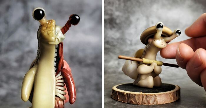 My Surreal Snail Creatures Created Using Real Snail Shells And Polymer Clay (5 Pics)