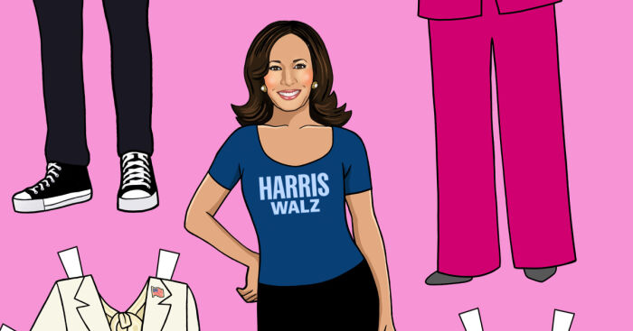 I Created Kamala Harris’s Paper Doll And Outfits (5 Pics)