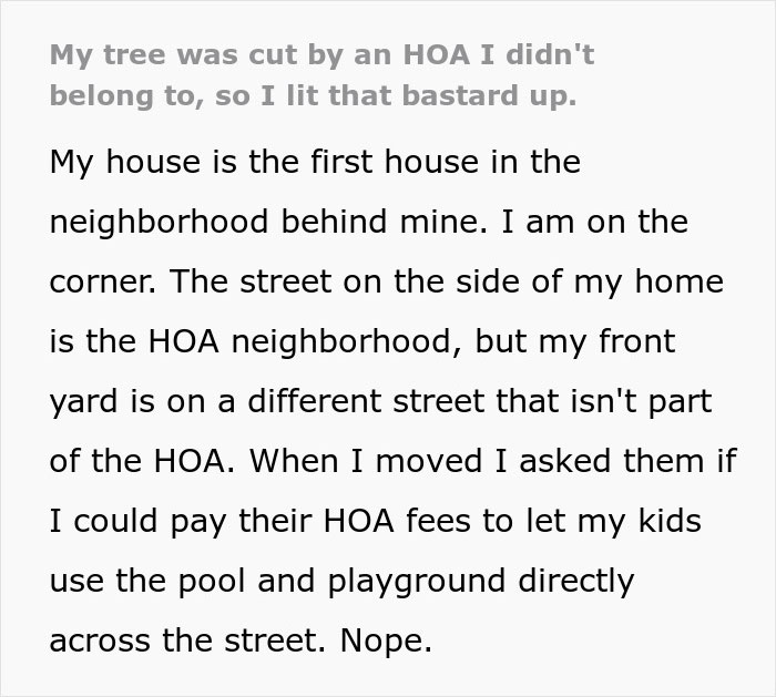 HOA Tries To Boss Around Man Who Doesn’t Belong To It, Regrets It When He Ruins Their View HOA Tries To Boss Around Man Who Doesn’t Belong To It, Regrets It When He Ruins Their View
