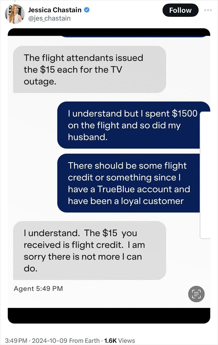 Controversial Argument Between Jessica Chastain And JetBlue Goes Viral: “Girl, Read The Room” Controversial Argument Between Jessica Chastain And JetBlue Goes Viral: “Girl, Read The Room”