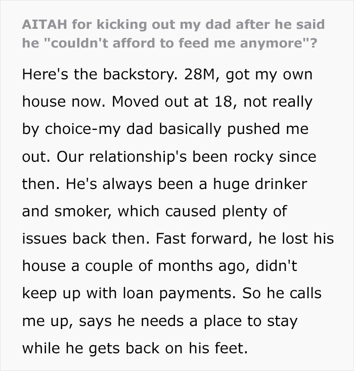 “I’m Your Father; I Shouldn’t Have To Pay”: Man Breaks Son’s House Rules, Eviction Ensues “I’m Your Father; I Shouldn’t Have To Pay”: Man Breaks Son’s House Rules, Eviction Ensues