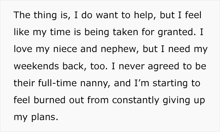 Mom Pressures Brother To Babysit Every Weekend To Help Save Her Marriage, Gets A Reality Check Mom Pressures Brother To Babysit Every Weekend To Help Save Her Marriage, Gets A Reality Check