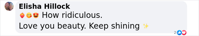Comment with emojis supporting a 63-year-old woman with face tattoos. Comment with emojis supporting a 63-year-old woman with face tattoos.
