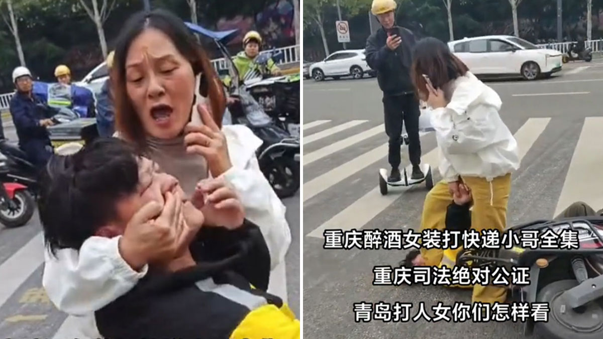 “Outrageous!”: Woman Brutally Kicks And Slaps Delivery Man For Giving Her Road Safety Advice