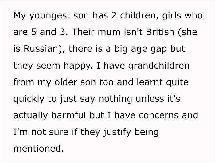 Son And DIL's Parenting Seems Too "Extreme" To Grandma, Who Wonders Whether To Speak Up Son And DIL's Parenting Seems Too "Extreme" To Grandma, Who Wonders Whether To Speak Up