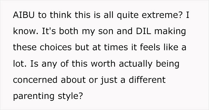 Son And DIL's Parenting Seems Too "Extreme" To Grandma, Who Wonders Whether To Speak Up Son And DIL's Parenting Seems Too "Extreme" To Grandma, Who Wonders Whether To Speak Up