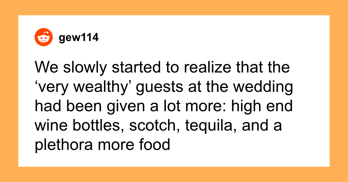 Guest Find Themselves Being Treated Differently At Wedding Because They
