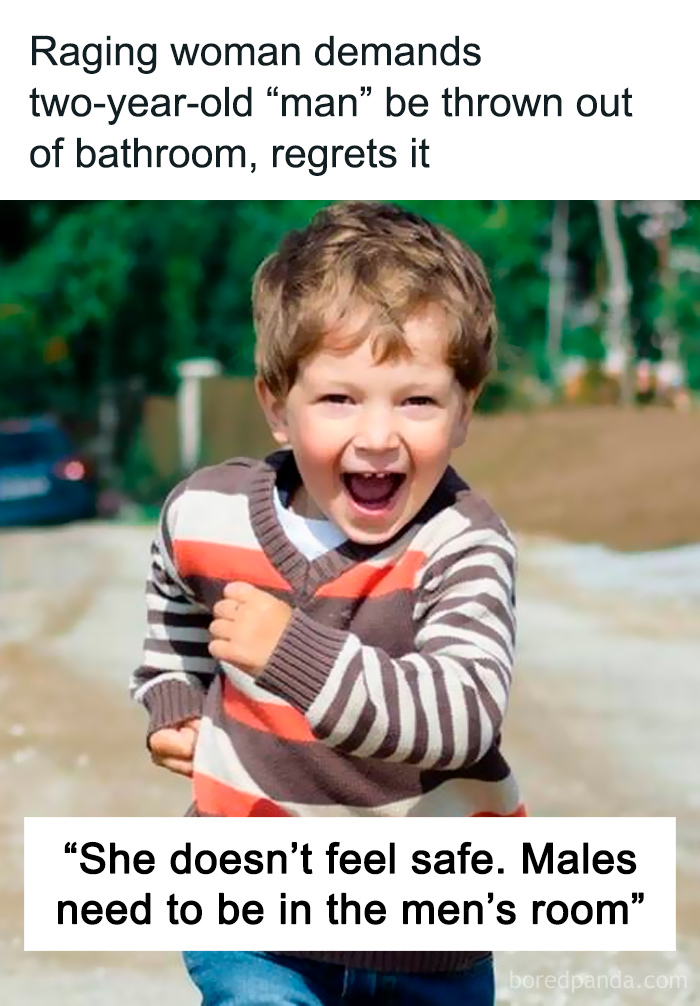 Raging Woman Demands Two-Year-Old “Man” Be Thrown Out Of Bathroom, Regrets It
