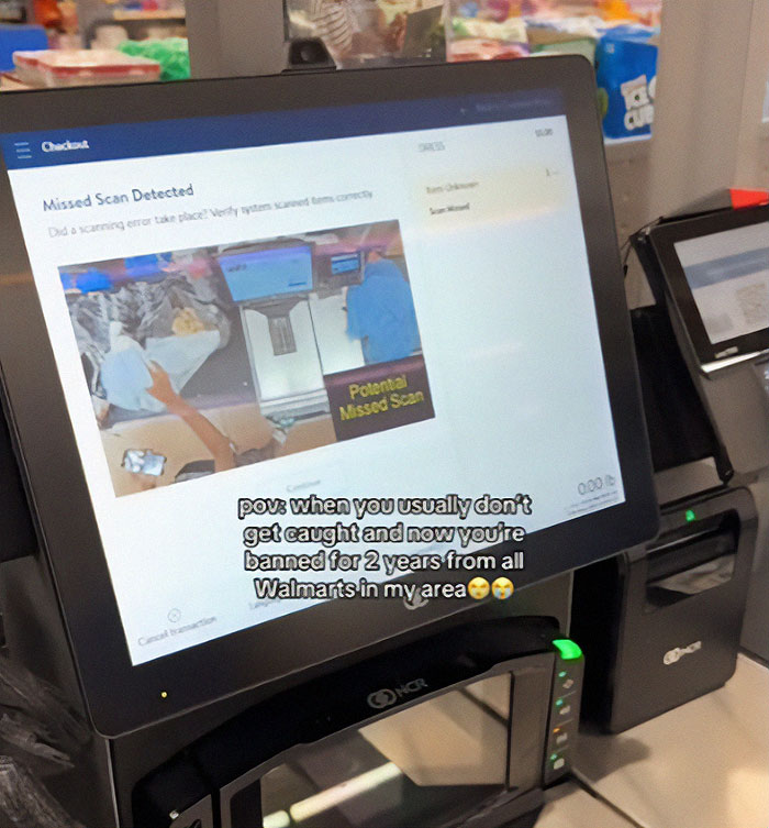 Woman Caught By Walmart’s “Missed Scan Detection” AI Tech, Banned From Stores For 2 Year Woman Caught By Walmart’s “Missed Scan Detection” AI Tech, Banned From Stores For 2 Year