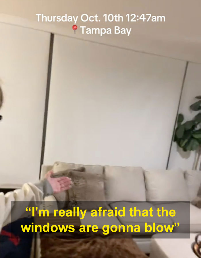 Woman Camps Out In Hallway As Hurricane Milton Seeps Through High-Rise Apartment Windows Woman Camps Out In Hallway As Hurricane Milton Seeps Through High-Rise Apartment Windows
