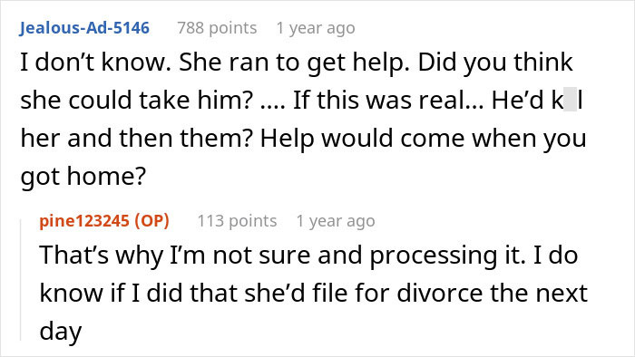 Reddit comments discussing a wife leaving during a perceived invasion, leaving behind twin babies. Reddit comments discussing a wife leaving during a perceived invasion, leaving behind twin babies.
