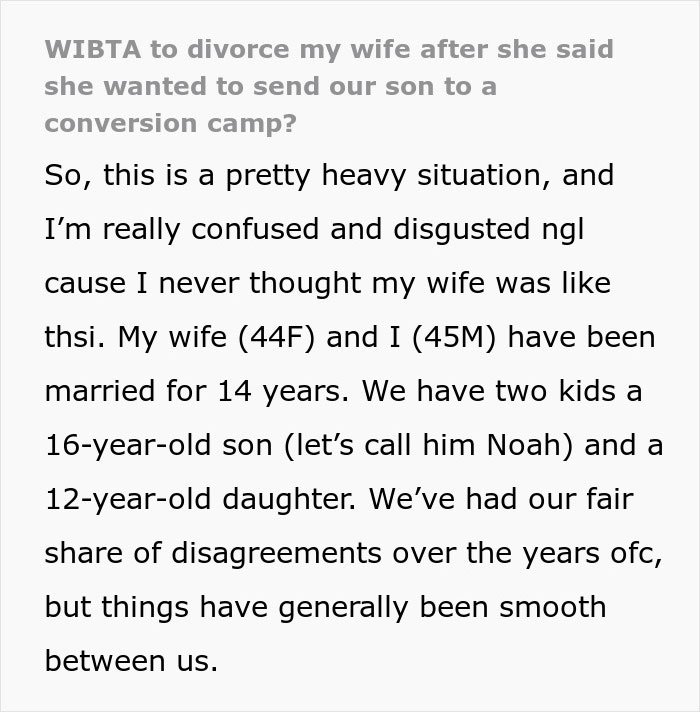 “I Want A Divorce ASAP”: Mom’s ‘Solution’ For Gay Son Stuns Husband, Violence Ensues “I Want A Divorce ASAP”: Mom’s ‘Solution’ For Gay Son Stuns Husband, Violence Ensues