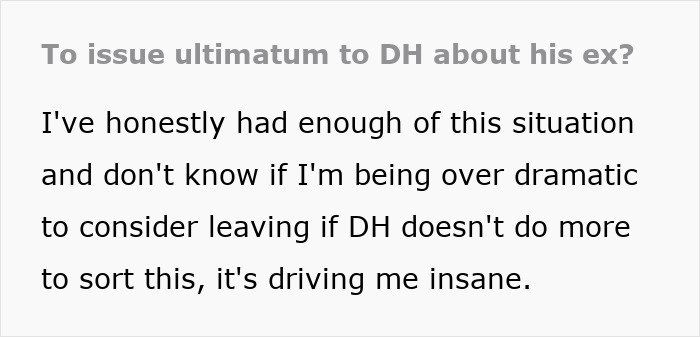 Woman Hates Living According To Husband’s Selfish Ex’s Schedule, Plans To Give Hubby Ultimatum Woman Hates Living According To Husband’s Selfish Ex’s Schedule, Plans To Give Hubby Ultimatum
