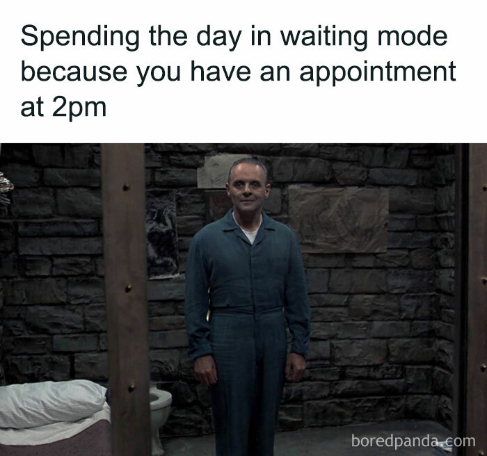 Man standing in a cell, symbolizing waiting mode, relatable post for those avoiding interactions.