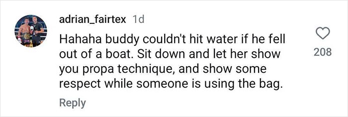 "Male Privilege": Man Interrupts Woman At The Gym To Use Punching Bag Himself, Sparks Outrage "Male Privilege": Man Interrupts Woman At The Gym To Use Punching Bag Himself, Sparks Outrage