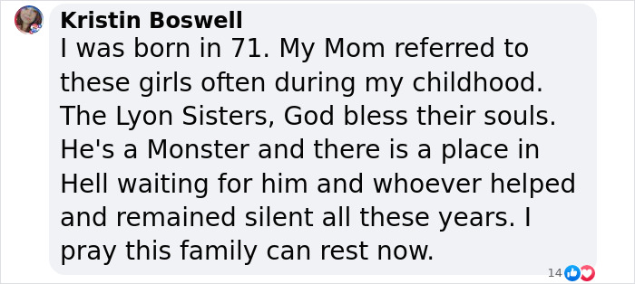 "Justice Denied": People React To New Evidence In 50-Year Cold Case Of Missing Sisters "Justice Denied": People React To New Evidence In 50-Year Cold Case Of Missing Sisters