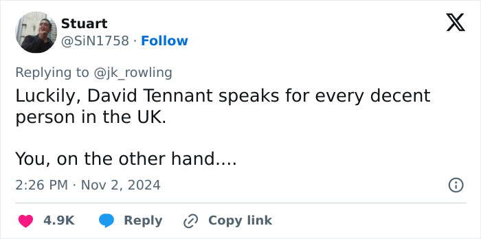 "Remember When You Were Better": JK Rowling's Jab At David Tennant Massively Backfires "Remember When You Were Better": JK Rowling's Jab At David Tennant Massively Backfires