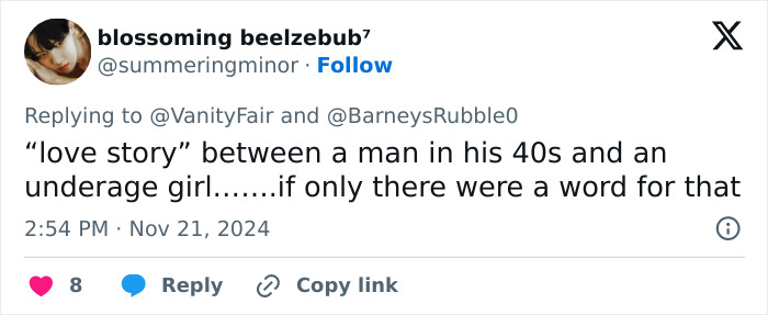 "The Outrage Is Appropriate": Vanity Fair Slammed For Glorifying Author Who "Groomed" 16YO Girl "The Outrage Is Appropriate": Vanity Fair Slammed For Glorifying Author Who "Groomed" 16YO Girl