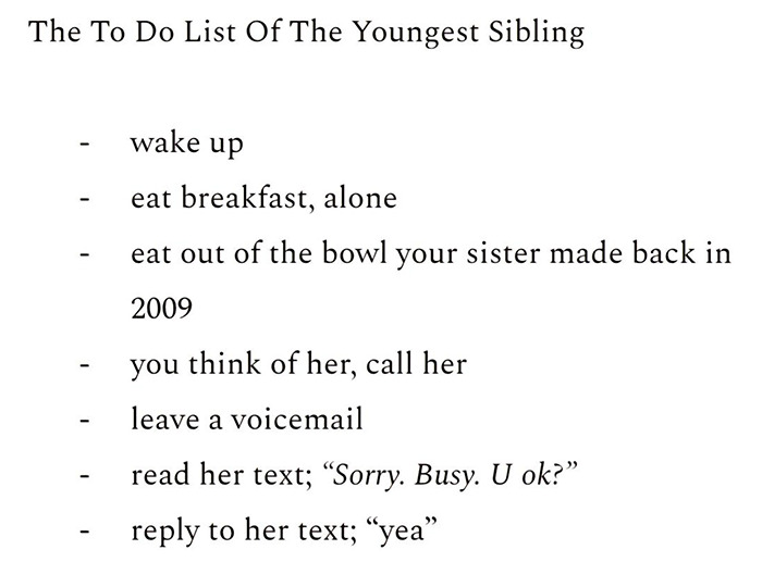 "To-Do List Of Youngest Sibling" Trend Is Making Everyone Tear Up "To-Do List Of Youngest Sibling" Trend Is Making Everyone Tear Up