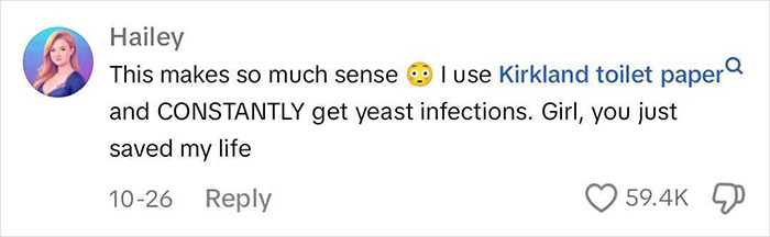 Woman Was At A Loss As To What Gave Her Chronic Yeast Infections Until She Took A Look At Her TP Woman Was At A Loss As To What Gave Her Chronic Yeast Infections Until She Took A Look At Her TP