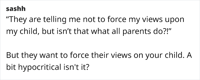 Text expressing concerns over parenting views and hypocrisy regarding a vegetarian baby's diet. Text expressing concerns over parenting views and hypocrisy regarding a vegetarian baby's diet.