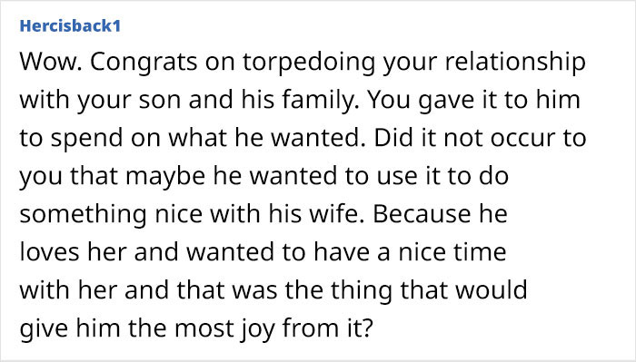 MIL Is Upset Her Son Shared His Gift With His Wife: "I Meant The Gift To Be Just For Him" MIL Is Upset Her Son Shared His Gift With His Wife: "I Meant The Gift To Be Just For Him"