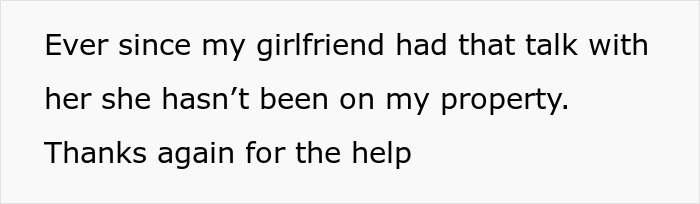 Text message about HOA president staying away after a conversation. Text message about HOA president staying away after a conversation.