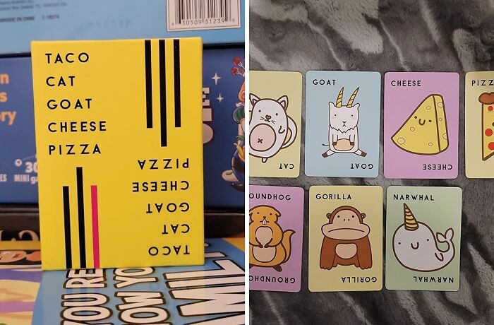 Compact and straightforward card game featuring cute animal and food illustrations for quick and fun gameplay experiences.