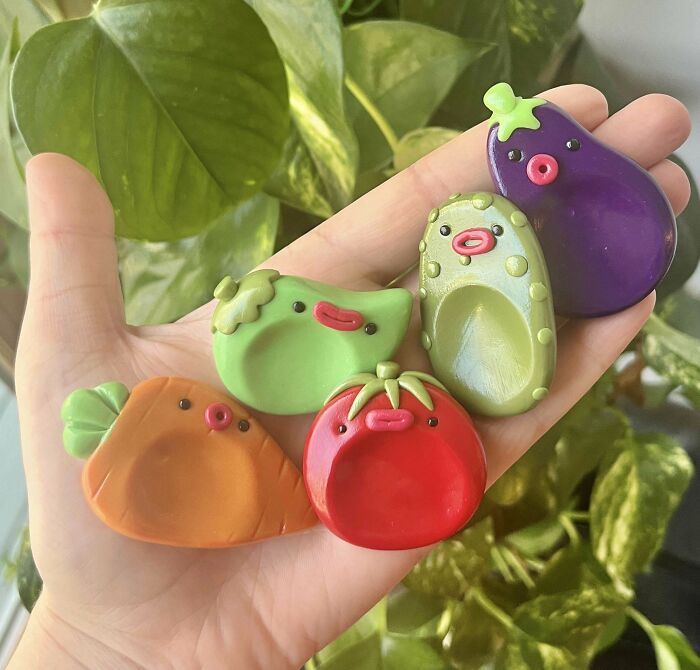 I Made More Worry Stones! These Ones Are Veggie-Themed 