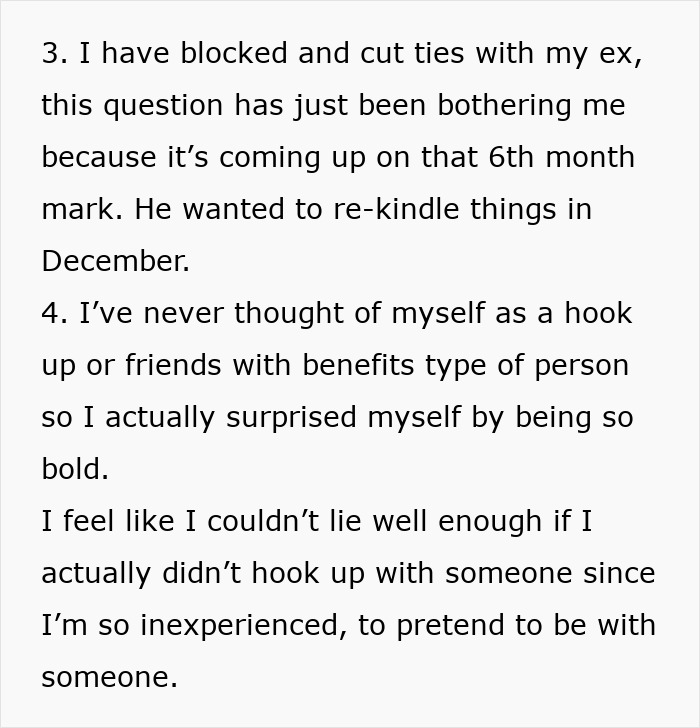 Text describing a woman's experience after a hookup ending a long relationship. Text describing a woman's experience after a hookup ending a long relationship.