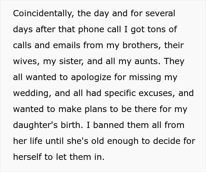 Old-School Parents Skip Daughter's Wedding Over Silly Tradition, She Bans Them From Seeing Her Child Old-School Parents Skip Daughter's Wedding Over Silly Tradition, She Bans Them From Seeing Her Child