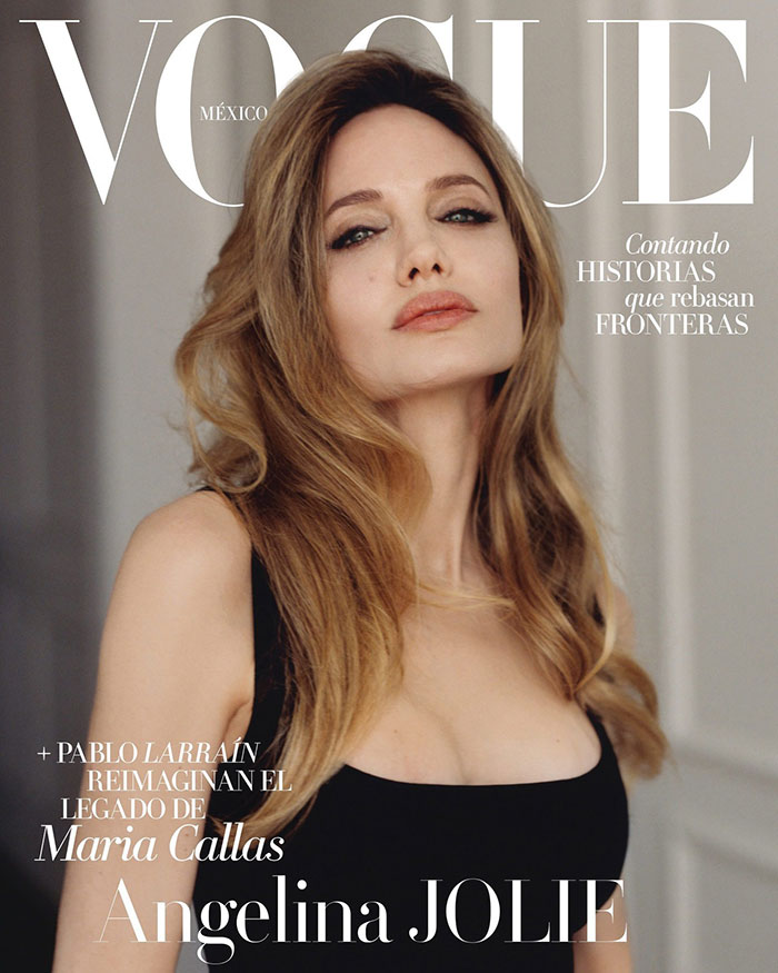 Angelina Jolie on Vogue Mexico cover, posing with a serious expression, sparking a mix of reactions from viewers. Angelina Jolie on Vogue Mexico cover, posing with a serious expression, sparking a mix of reactions from viewers.