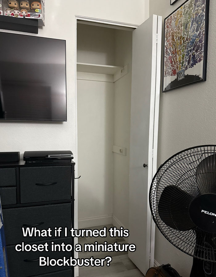 Man Creates Blockbuster VHS Store In His Tiny Bedroom Closet, Says "This Is Art" Man Creates Blockbuster VHS Store In His Tiny Bedroom Closet, Says "This Is Art"