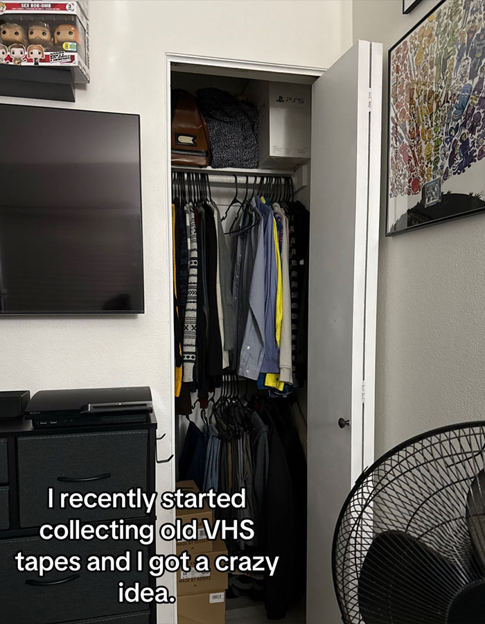 Man Creates Blockbuster VHS Store In His Tiny Bedroom Closet, Says "This Is Art" Man Creates Blockbuster VHS Store In His Tiny Bedroom Closet, Says "This Is Art"