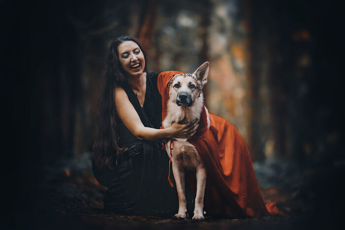 I Photographed A Fairytale-Inspired, Witchy Dog Session Inspired By Red Riding Hood (15 Pics)