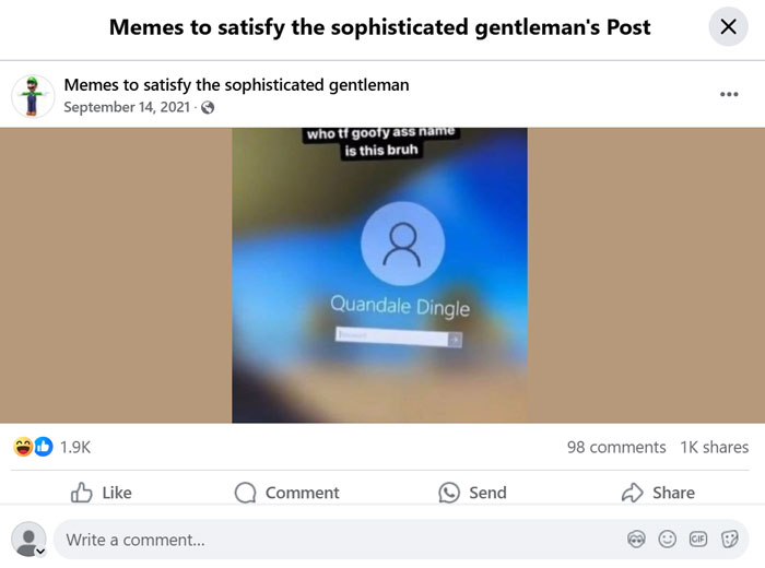 Quandale Dingle: A viral meme from a humorous Facebook post featuring a computer login screen, sparking widespread internet laughter. Quandale Dingle: A viral meme from a humorous Facebook post featuring a computer login screen, sparking widespread internet laughter.
